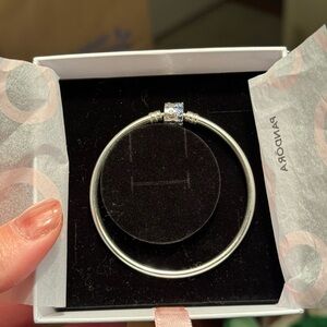 Pandora Silver Bracelet with Blue Charm